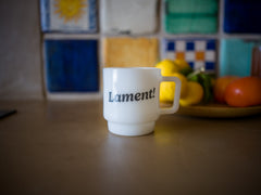 "Lament!" Milk Glass Mug [white]