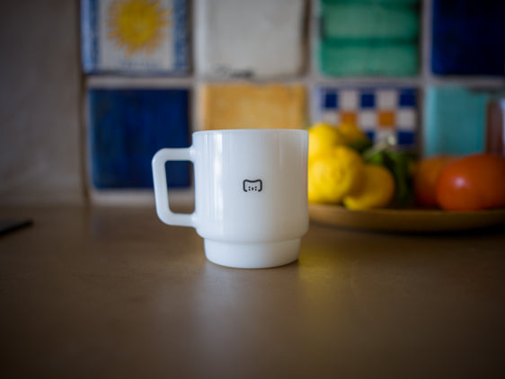 "Lament!" Milk Glass Mug [white]